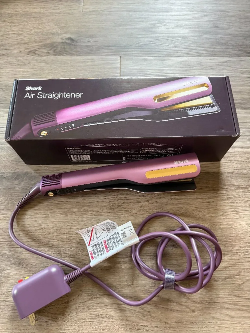 Shark Beauty SilkiPro Wet to Dry hair straightener in Plum Satin with box